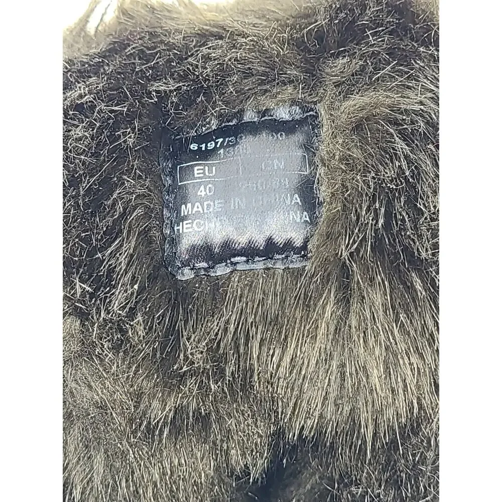 Zara Boots Platform‎ Black Laces Fur Lined EU 40 US 7